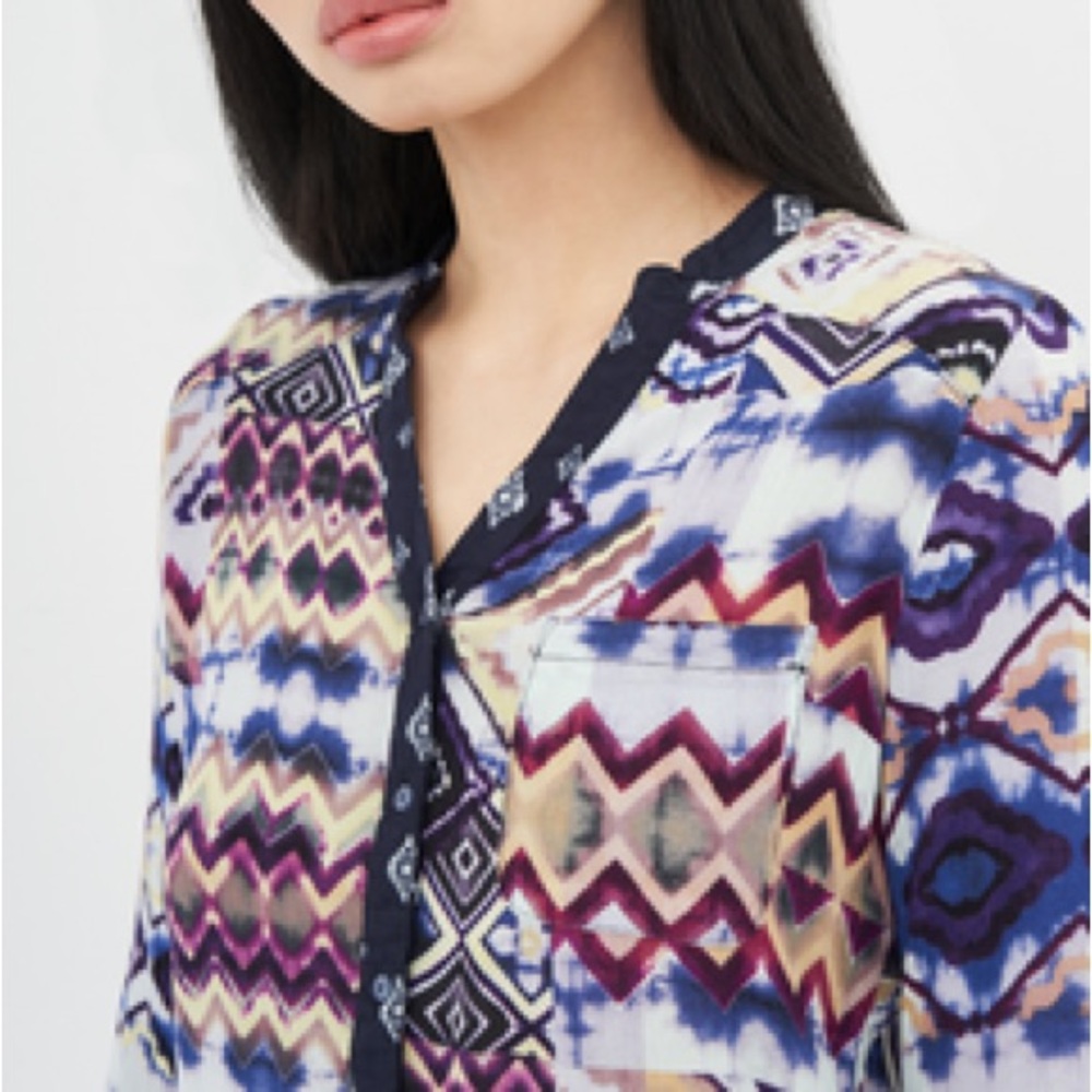 DESIGUAL Multicolor Geometric Button Down Shirt